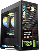 Lenovo Legion T5 Gen 8 Tower Gaming Desktop PC - NVIDIA GeForce RTX 4070 12GB GDDR6X • 32GB RAM, 2TB SSD • AMD Ryzen 7 7700 (up to 5.3GHz) • Windows 11 Pro • Wi-Fi 6E • HDMI