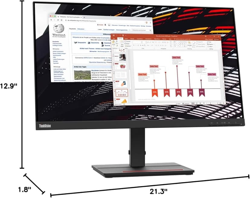 Lenovo ThinkVision S24e-20 23.8" Full HD WLED LCD Monitor - 16:9 - Raven Black