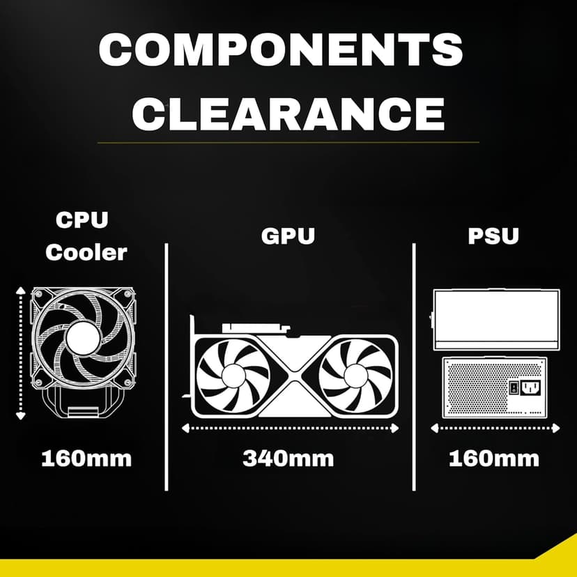GAMDIAS White ATX Mid Tower Gaming Computer PC Case with Side Tempered Glass, Preinstalled 4X 120mm ARGB Fans, Support Up to 6X 120mm Fans, 360mm AIO/Radiator, 340mm GPU/VGA, 160mm CPU Air Cooler