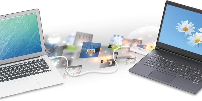 j5create JUC500 Data, Keyboard, and Mouse Sharing/Transfer USB 3.0 Cable Transfer Data Between Mac and Windows [Wormhole Switch]