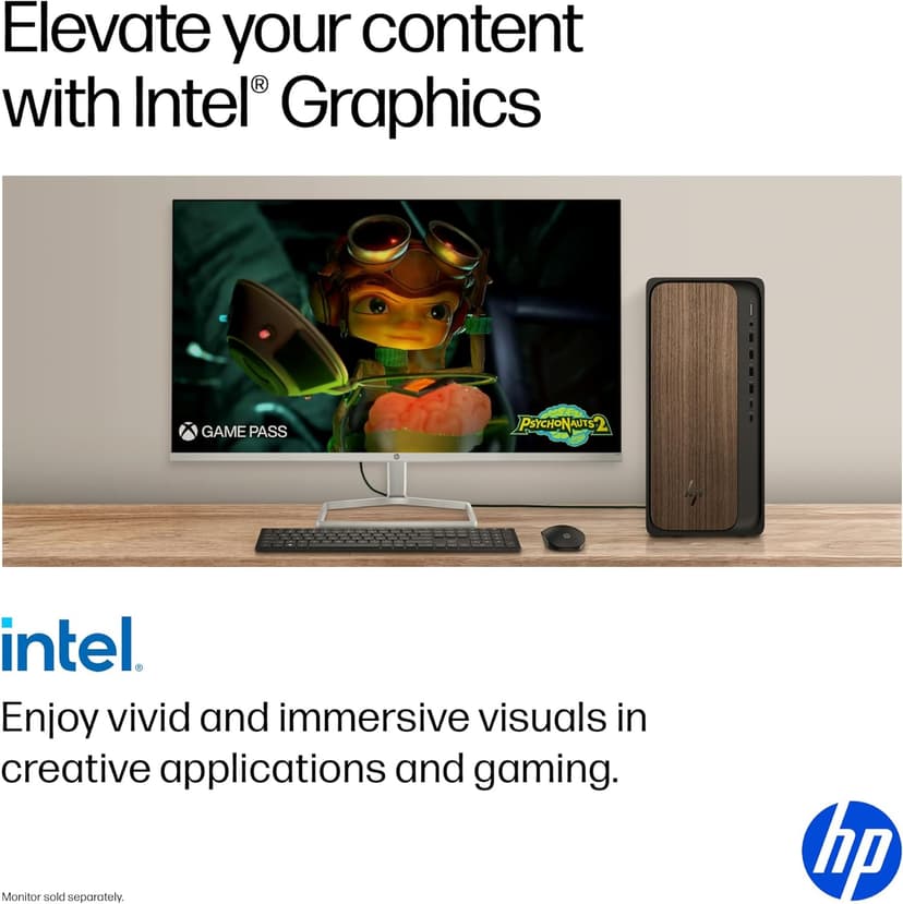 HP OmniDesk Desktop PC, Intel Core Ultra 7 265, 32 GB RAM, 2 TB SSD, Intel Graphics, Windows 11 Home, Microsoft Copilot, Dark Wood, M03-0060 (2025)