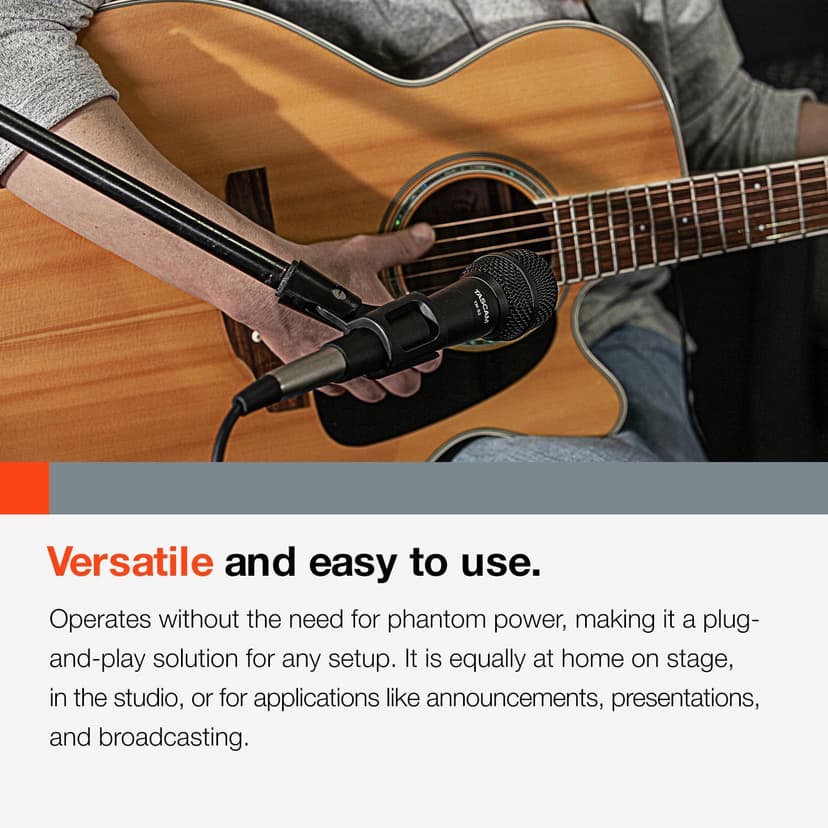TASCAM TM-82 Dynamic Microphone for Vocals and Instruments
