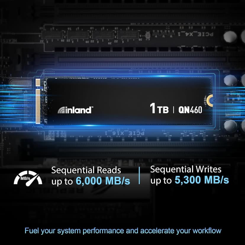INLAND QN460 SSD 1TB Gen4 NVMe M.2 Internal Gaming Solid State Drive, Up to 6,000MB/s, Storage and Memory for Laptop & PC Desktop