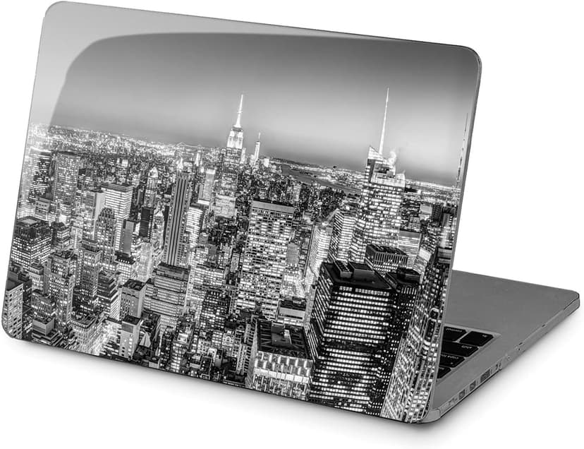 Hard Case Compatible for MacBook Pro 16 14 M3 M2 2023 M1 Pro 13 2022 Air 13 2021 Retina 2020 Mac 11 12 Monochrome New York Cover America Protective Design Skyline Laptop City Nightlife Print