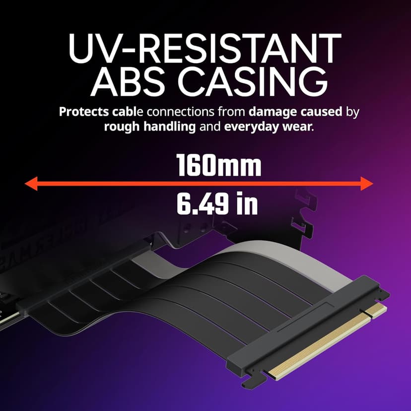 Cooler Master MasterAccessory Vertical GPU Card Holder Kit V3 Black, Premium Riser Cable PCI-E 4.0 x16-165mm, PCIe 3.0 Compatible, Adjustable Length for E-ATX|ATX|Micro ATX Case (MCA-U000R-KFVK03)