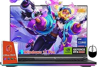 ASUS ROG Strix G18 Gaming Laptop, with Office 2024 Lifetime License, i9-14900HX(24-core), GeForce RTX 4060, 18" 240Hz WQXGA Display, 64GB DDR5, 4TB SSD, RGB Backlit KB, Windows 11 Pro,w/Accessories