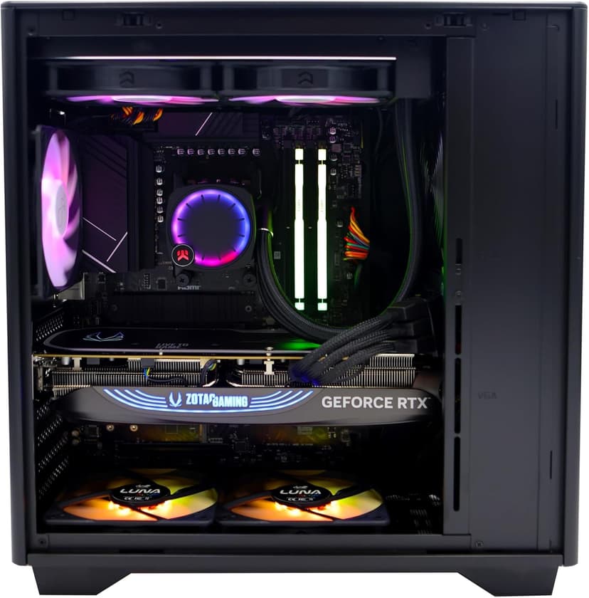 ZOTAC Gaming MEK Hero Gaming Desktop A7748S AMD Ryzen 7 7700X, GeForce RTX 4080 Super Trinity Black Edition 16GB GDDR6X, 16GB 4800 MHz DDR5, 1TB SSD, WiFi + Bluetooth 5.2 - GH4080SA7700XBL-01-U-W4B