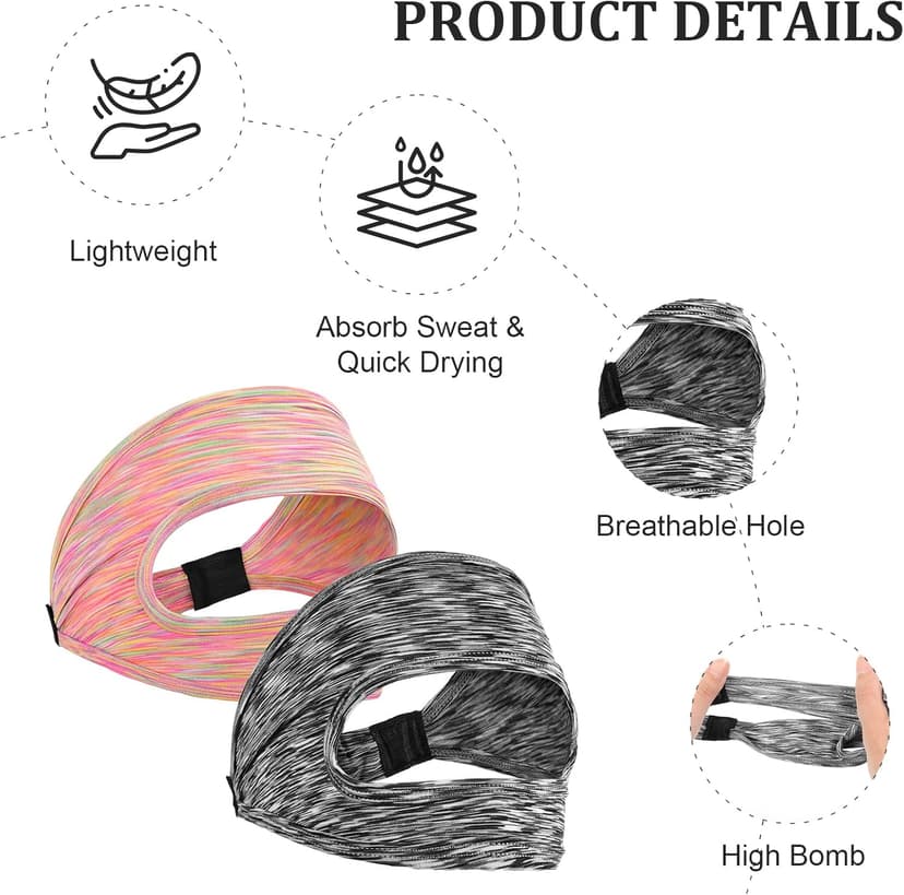 2 Pcs VR Eye Mask Adjustable Breathable VR Goggles Sweat Band VR Face Pad for Most VR Devices Accessories Any Head Size