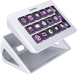 SOOMFON Stream Controller Stream Control Deck with 15 LCD Macro Keys Customizable for Content Creators Streaming Gaming to Trigger Actions in OBS, YouTube, Twitch and More, Compatible with PC & MAC
