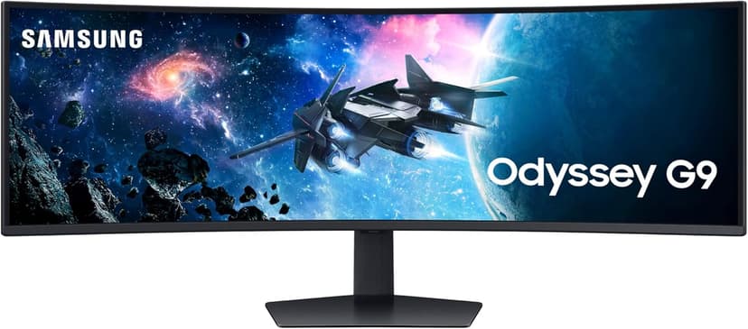 SAMSUNG 49” Odyssey G9 Series DQHD 1000R Curved Gaming Monitor, 1ms(GtG), VESA DisplayHDR 1000, 240Hz, AMD FreeSync Premium Pro, Height Adjustable Stand, Ultrawide Screen, LS49CG954ENXZA, 2024