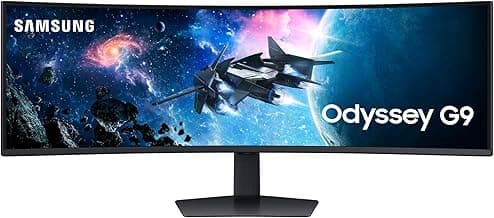 SAMSUNG 49” Odyssey G9 Series DQHD 1000R Curved Gaming Monitor, 1ms(GtG), VESA DisplayHDR 1000, 240Hz, AMD FreeSync Premium Pro, Height Adjustable Stand, Ultrawide Screen, LS49CG954ENXZA, 2024