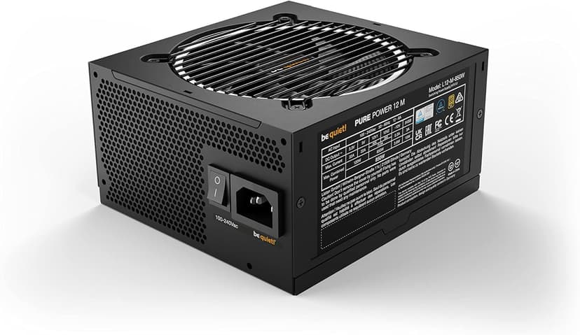 be quiet! Pure Power 12 M 850W 80 Plus Gold Modular Power Supply | | ATX 3.1 Compliant | PCIe 5.0 GPUs and GPUs with 6+2 pin connectors | 12VHPWR Cable Included | Silent 120mm be quiet! Fan | BN505