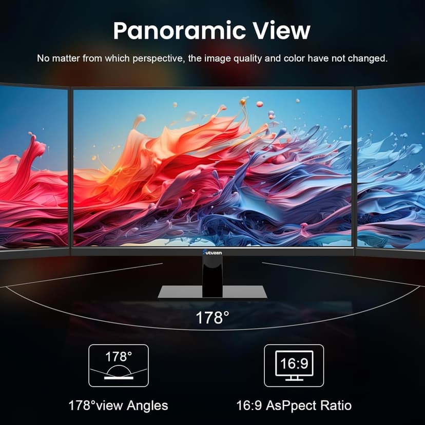 27 inch 1920x1080 100Hz Ultra Thin Computer Monitor with HDMI VGA, IPS Anti Glare Screen Work PC Monitor with Eye Care VESA Mountable Low Blue Light Wide Viewing Angle, 3 Yr WRNTY