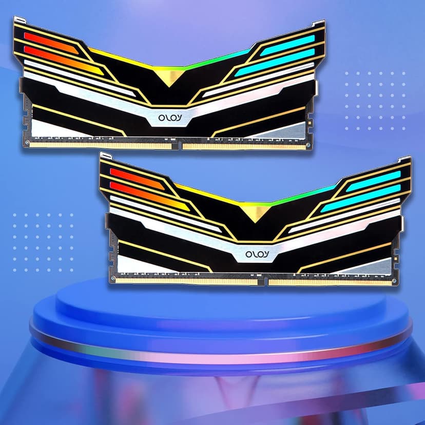 OLOy DDR4 RAM 16GB (2x8GB) Warhawk Aura Sync RGB 3200 MHz CL16 1.35V 288-Pin Desktop Gaming UDIMM (MD4U0832160BE0DA)