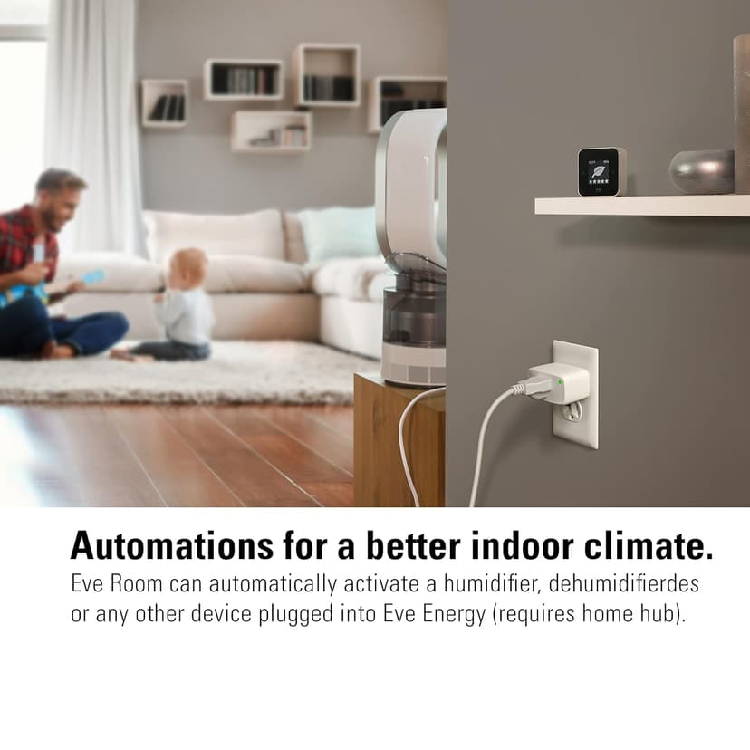 Eve Room - Indoor air Quality Sensor to Monitor air Quality (VOC), Temperature & Humidity, Apple HomeKit Technology, Bluetooth and Thread