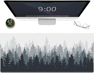 Galdas Gaming Mouse Mat Forest Background Pattern XXL XL Large Mouse Mat Long Extended Mouse Pad Desk Mat Non-Slip Rubber Mice Pads Stitched Edges Thin Pad (31.5 x 11.8 x 0.12 Inches) Tree