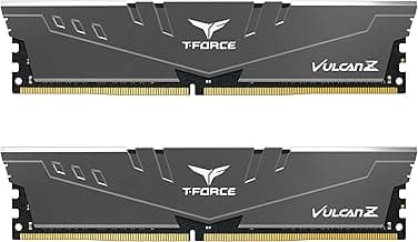 TEAMGROUP T-Force Vulcan Z DDR4 DRAM 16GB Kit (2x8GB) 3200MHz Desktop Memory Module (PC4-25600) CL16 Ram (Gray) - TLZGD416G3200HC16FDC01
