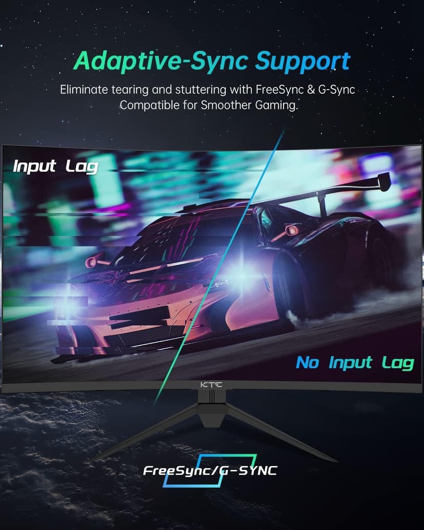 27 inch Gaming Monitor, 1440P Curved Monitor, 180Hz, 144Hz, 2K, 1500R, 1ms, FreeSync/G-Sync Compatible, DisplayPort/HDMI/USB, Ultrawide PC Vesa/Wall Mount Computer Monitor, H27S17