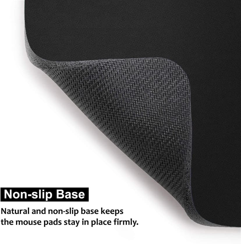 Audimi Small Mouse Pad 6 x 8 Inch, Mini Mouse Pad Thick for Laptop Wireless Mouse Home Office Travel, Portable & Washable (Black)