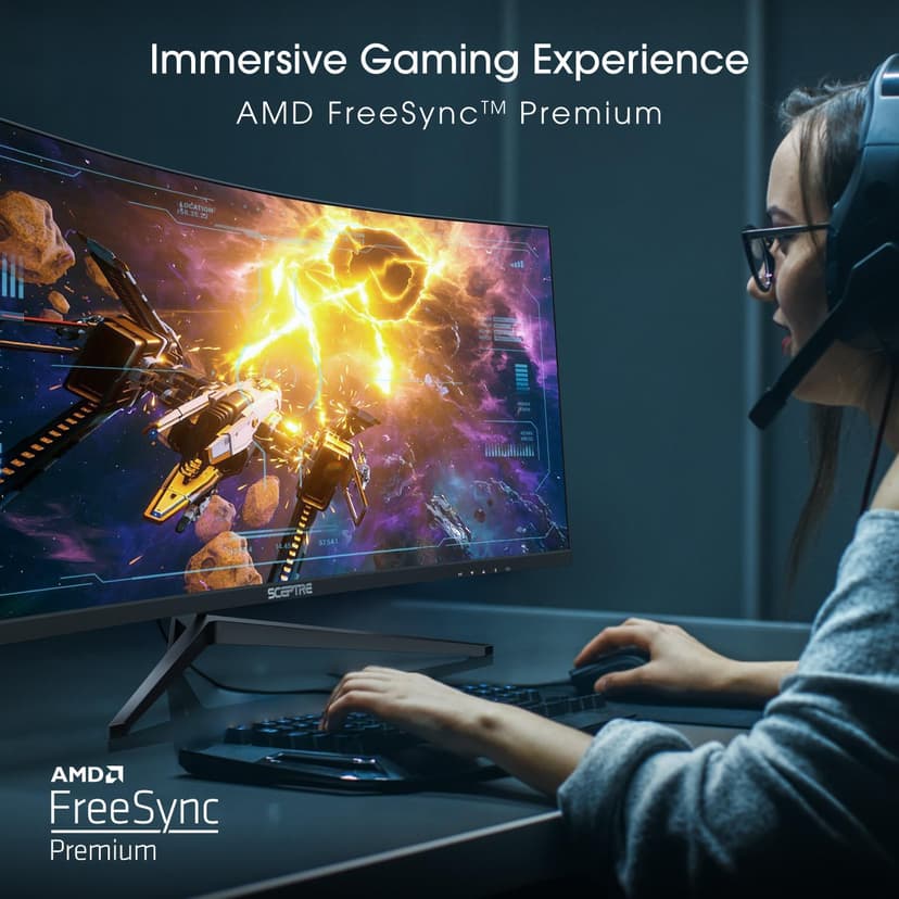 Sceptre New Curved 30-inch Gaming Monitor 200+Hz Build-in Speakers 2560 x 1080p HDMI x2 DP x2 2025