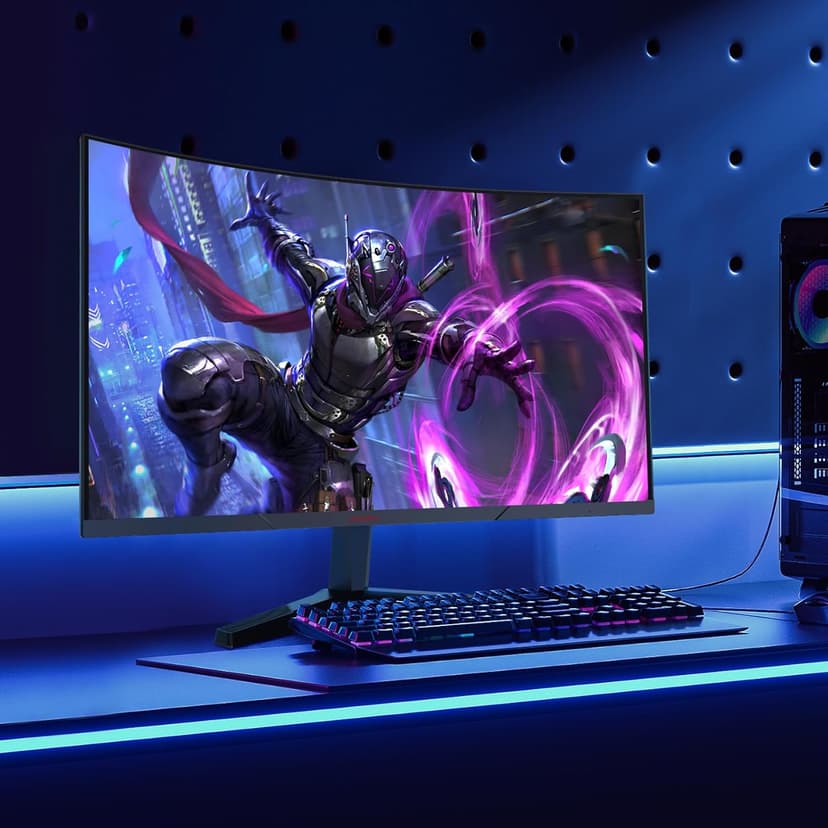 KOORUI 24 inch Curved Gaming Monitor 180Hz FHD 1080P Computer Monitor,1ms 1500R VA Display,Adaptive Sync, FreeSync Premium,HDR10,HDMI2.0X2&DP1.2,VESA Compatible,Tilt Adjustable,Eye Care,24E6CA