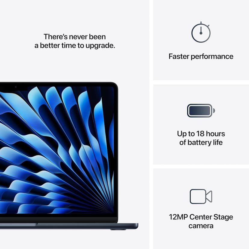 Apple 2025 MacBook Air 13-inch Laptop with M4 chip, 24GB Unified Memory, 1TB SSD Storage - Midnight