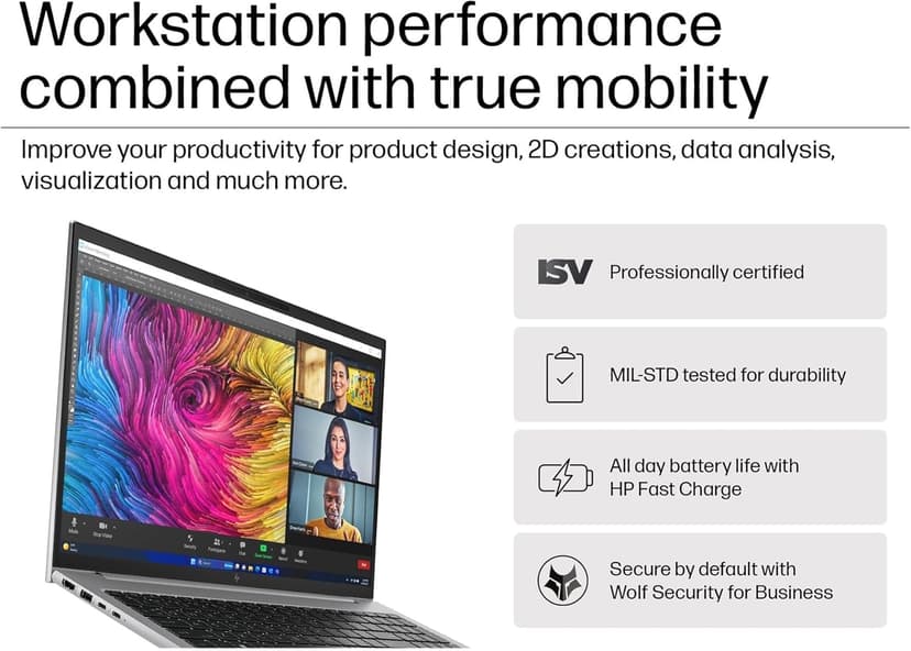 HP ZBook Firefly 16 G11 Mobile Workstation Laptop (16" FHD+, Intel Core Ultra 7 155U, 64GB DDR5, 2TB SSD), AI PC for Engineer, Designer, Backlit, Fingerprint, 5MP IR Webcam, Poly Studio, Win 11 Pro