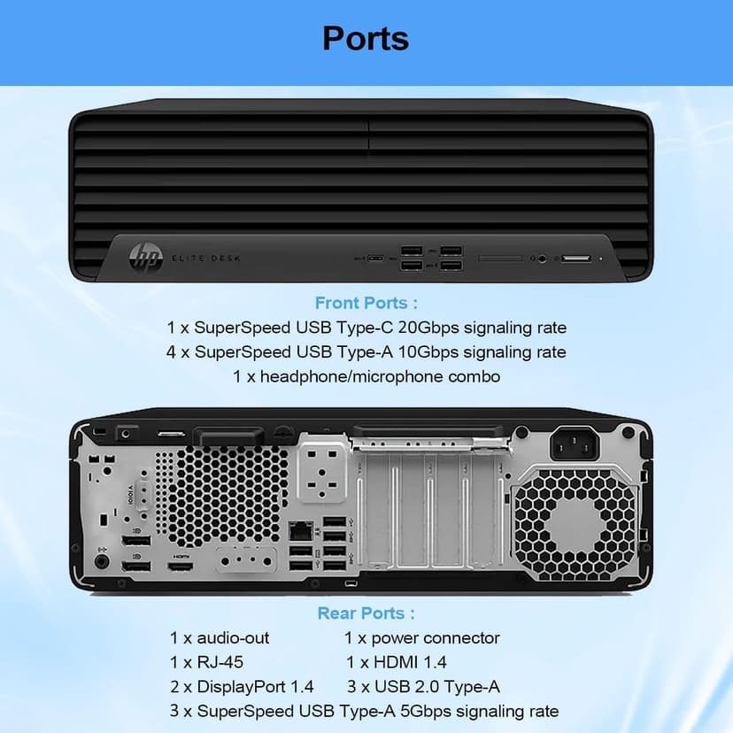 HP Elite SFF 600 G9 Desktop, Intel Core i9-12900K (16 Cores, Up to 5.2GHz), 16GB DDR5 RAM, 1TB SSD, Compact & Quiet, High Performance, Wi-Fi, Type-C, Bluetooth, DisplayPorts, HDMI, Windows 11 Pro