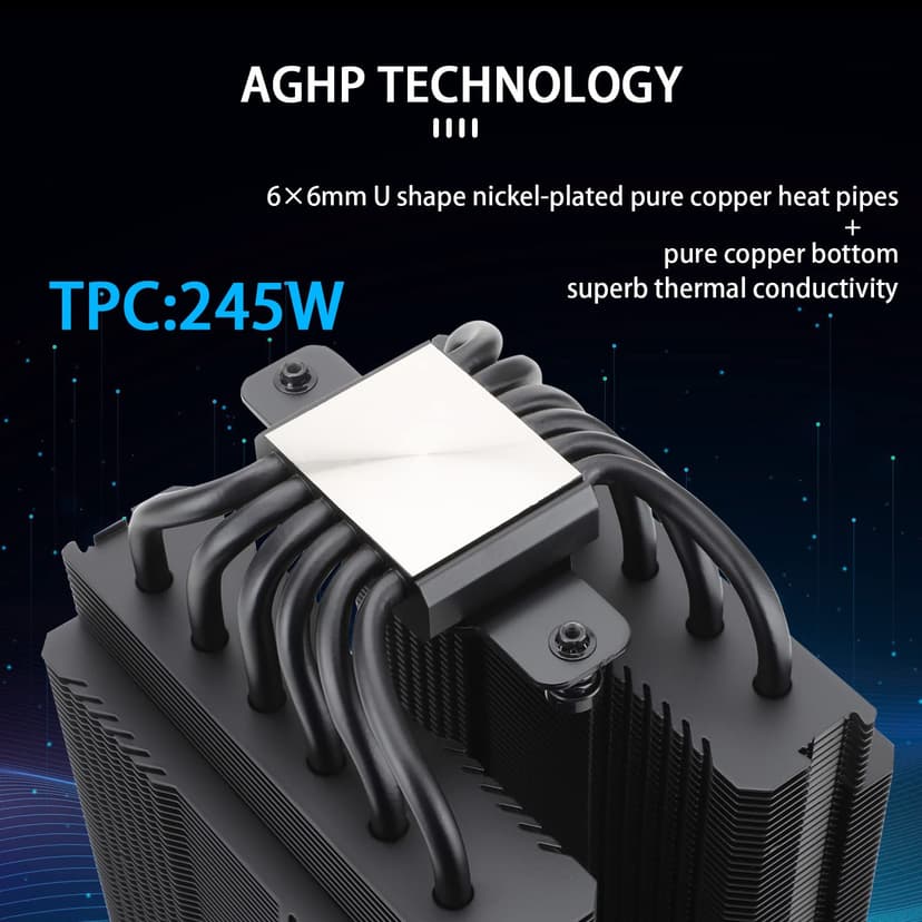 Thermalright Peerless Assassin 120 Black CPU Air Cooler, 6 Heat Pipes,TL-C12B PWM Fan, Aluminium Heatsink Cover, AGHP Technology, for AMD AM4/AM5/Intel LGA 1700/115X/1851/1200/2066/2011 PA120 Black