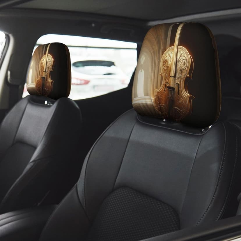 Unreal Engine Cello 2 Pcs Personalized Car Headrest Cover with Headrest Covers for Car Soft Breathable Car Headrest Fit for Most Cars Sedan Van Vehicles ﻿