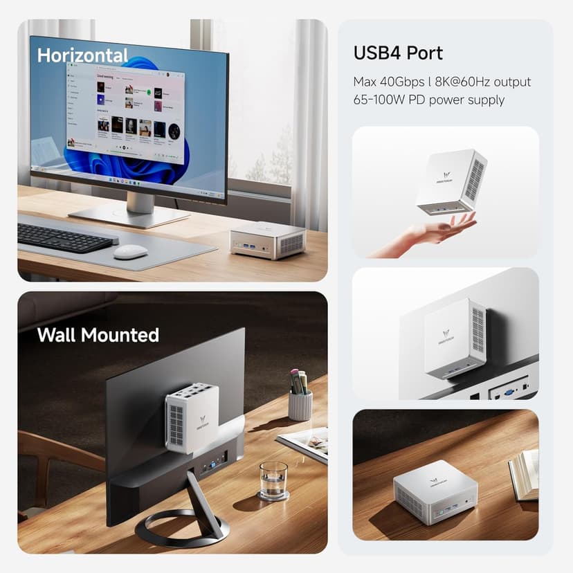 MINISFORUM Mini PC UM870 Slim,AMD Ryzen 7 8745H(8C/16T, Up to 5.0GHz),AMD Radeont 780M Mini Computer,32GB DDR5 RAM & 1TB PCIe 4.0 SSD,Support 8K@60Hz HDMI 2.1/USB4 Output, WIFI6E/BT5.3/Auto Power On
