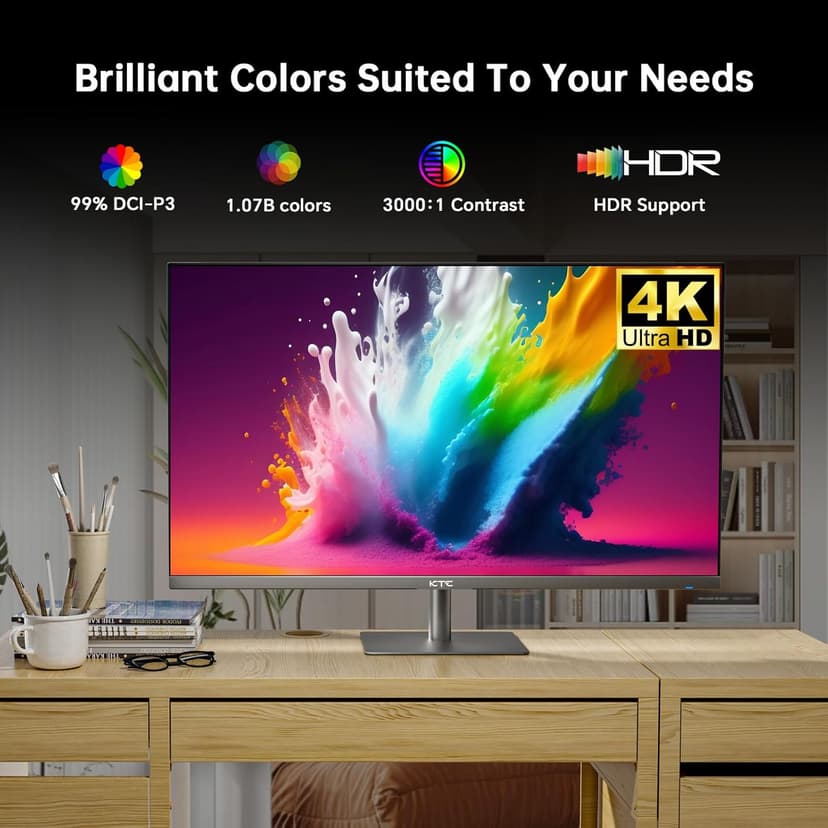 32 Inch 4K Smart Monitor, Google System UHD (3840x 2160) Smart Monitor with Speakers, Netflix Licensed, Type-C 65W PD, WirelessDisplay, HDR, Bluetooth, Hey Google Voice Remot, VESA Support, A32Q8
