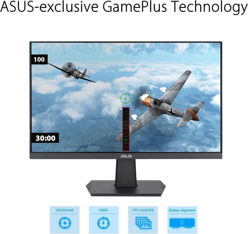 ASUS 27 Inch Monitor - 1080P, IPS, Full HD, Frameless, 100Hz, 1ms, Adaptive-Sync, for Working and Gaming, Low Blue Light, Flicker Free, HDMI, VESA Mountable, Tilt - VA27EHF,Black