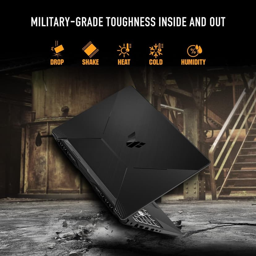 ASUS TUF Gaming A15 Gaming Laptop, 15.6” FHD 144Hz Display, NVIDIA® GeForce RTX™ 3050, AMD Ryzen™ 5 7535HS, 8GB DDR5, 512GB PCIe® Gen4 NVMe™ SSD, Wi-Fi 6, Windows 11, FA506NC-ES51