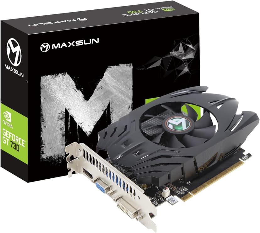 maxsun GeForce GT 730 4GB Video Graphics Card GPU for Computer PC GDDR3 ITX Design PCI Express DVI-I, HDMI, VGA 4K Multi Screen