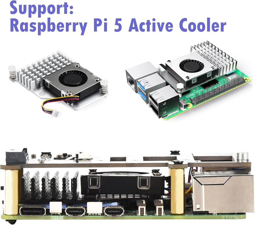 PCIe M.2 HAT+ for Raspberry Pi 5, NVMe SSD PIP PCIe Peripheral Board With Extra Screw Sets for 2280/2260/2242/2230 NVMe SSD