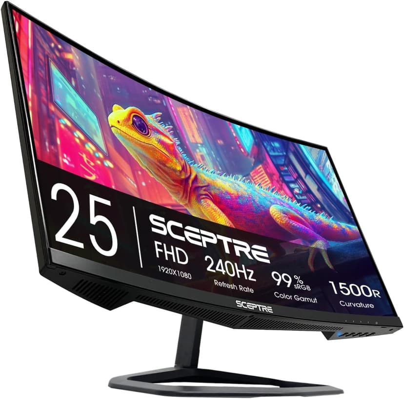 Sceptre New Curved 25-inch Gaming Monitor 240Hz 1500R HDMI x2 DP x2 Build-in Speakers 2025