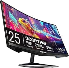 Sceptre New Curved 25-inch Gaming Monitor 240Hz 1500R HDMI x2 DP x2 Build-in Speakers 2025