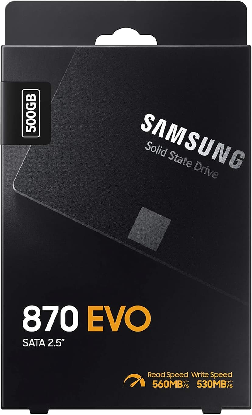 SAMSUNG 870 EVO SATA SSD 500GB 2.5” Internal Solid State Drive, Upgrade PC or Laptop Memory and Storage for IT Pros, Creators, Everyday Users, MZ-77E500B/AM, Black