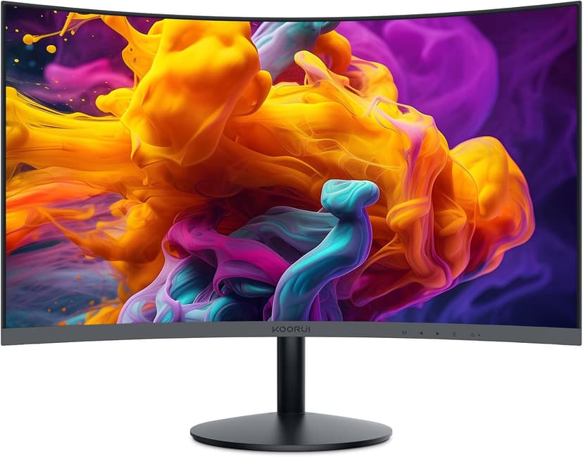 KOORUI 24 inch Curved Monitor, Full HD 1080P Curved Computer Monitor, 1500R Screen, HDMI VGA, Tilt Adjustment, LCD Display, Eye Care, Black 24N5CA