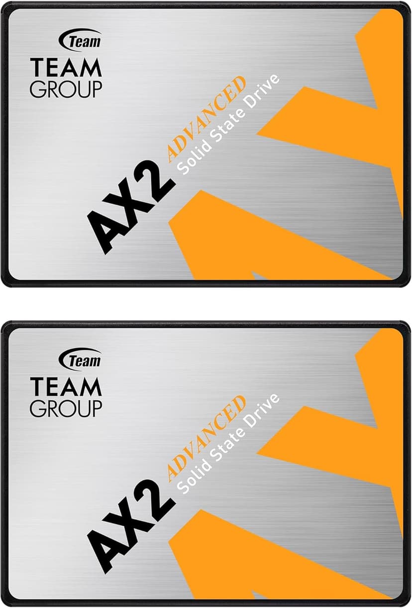 TEAMGROUP AX2 2TB 2 Pack 3D NAND TLC 2.5 Inch SATA III Internal Solid State Drive SSD (Read Speed 540 MB/s) Compatible with Laptop & PC Desktop T253A3002T0C1P1