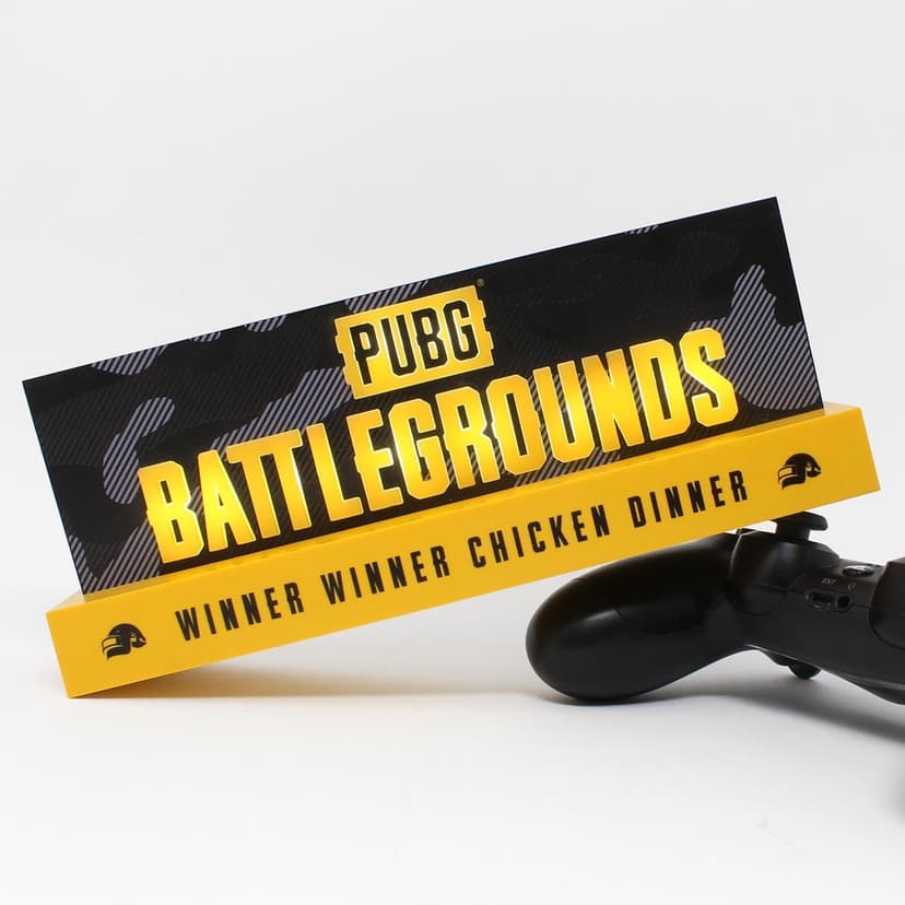 PUBG: Battlegrounds Logo Light, Official License, LED Light for Living Room or Office, Compatible Mobile, Xbox, PS5 and PC, Gift Idea