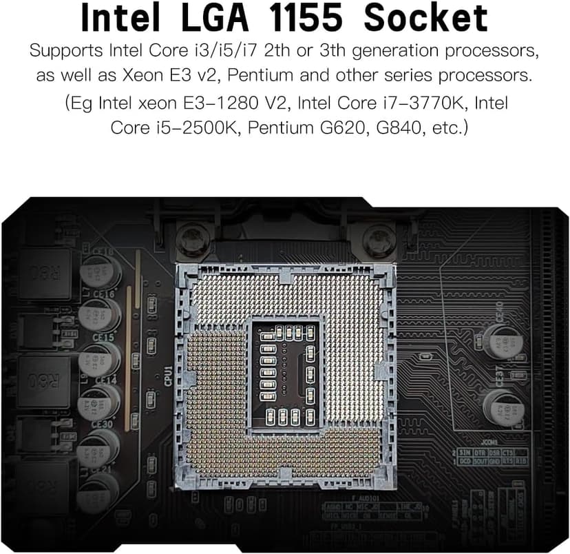 MACHINIST H61 LGA 1155 (Intel 2th/3th Gen) Gaming Motherboard, Flex-ATX Computer Motherboards Support PCIe 2.0, 100M LAN, DDR3, SATA M.2 for Intel i3,i5,i7/Xeon E3 V2/Pentium