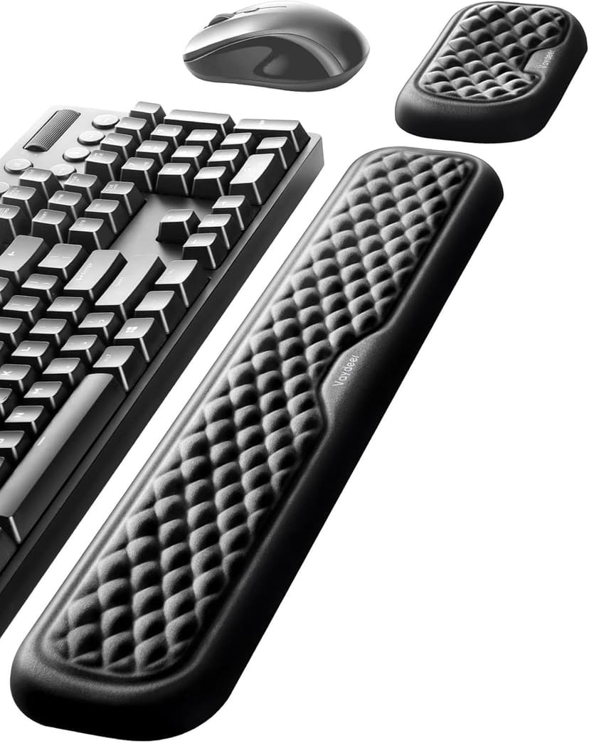 Vaydeer Wrist Rest for Keyboard and Mouse, Computer Ergonomic Wrist Support Pad, Soft Memory Foam Arm Cushion for Desk, Palm Hand Office Laptop Typing