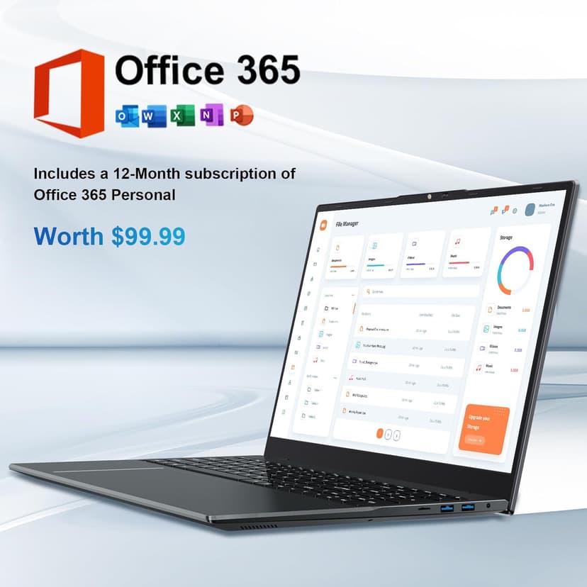 jumper 17.6 Inch Laptop, 16GB RAM, 640GB ROM, Office 365, Windows 11 Laotop with Celeron N5095, IPS FHD Display 100% sRGB, Backlit Keyboard, WiFi-6, Numpad, BT4.2, Type-C, Cooling System