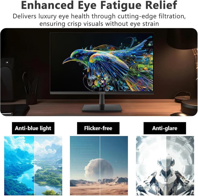 4K Monitor, Z-Edge 28 inch IPS Monitor, UHD 3840x2160 IPS Computer Monitor, 300 cd/m², 144Hz Refresh Rate, 1ms MPRT Response Time, U28I4K Ultra-Thin Bezel