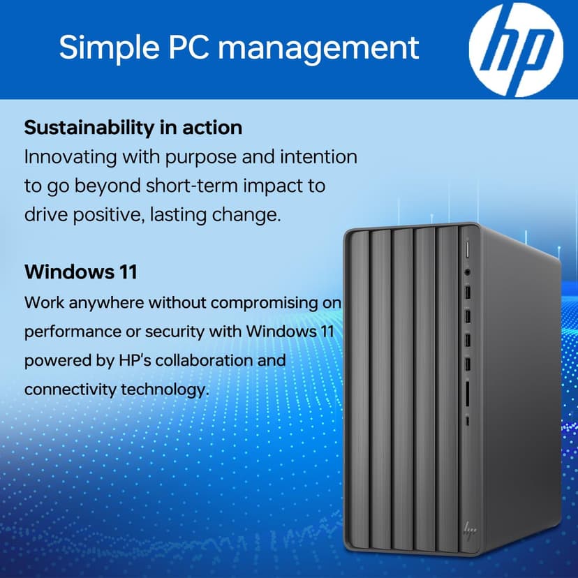 HP Envy Intel i7 Premium Tower Desktop, 32GB RAM, 1TB SSD, Wi-Fi 6, Windows 11 Pro, Black, with ADATA 512 External SSD Bundle