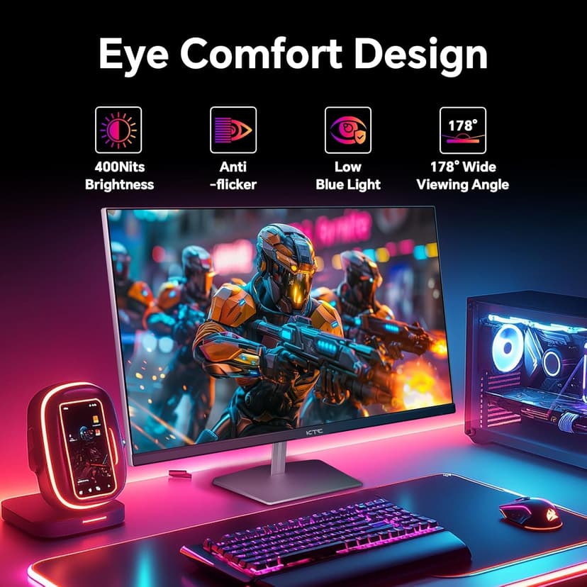24.5 inch 400Hz 240Hz Gaming Monitor | Fast IPS 1ms | FHD 1080P Monitor | HDR 400 128% sRGB | HDMI x2, DP x2 |Tilt Adjustability Silver-Gray VESA 360Hz Monitors H25X7