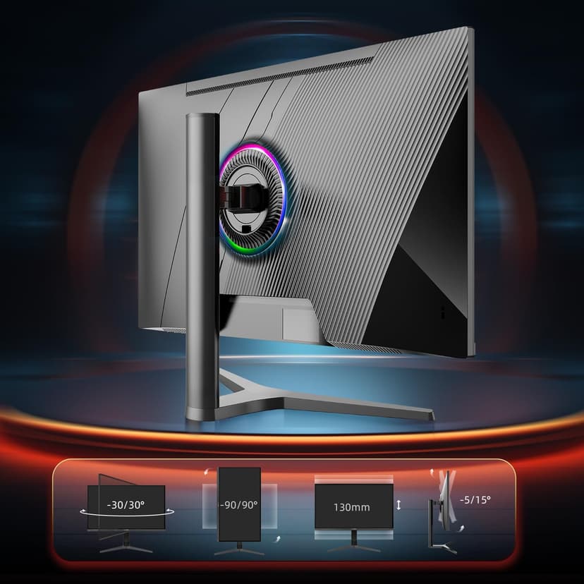 32 Inch 4K 144Hz Gaming Monitor, UHD Fast IPS Panel, 1ms GTG, sRGB 120%, Freesync & G-Sync, DisplayPort, HDMI 2.1, Built-in Dual Speakers, Support PS5 120Hz VRR, VESA, Height/Vertical Adjustment