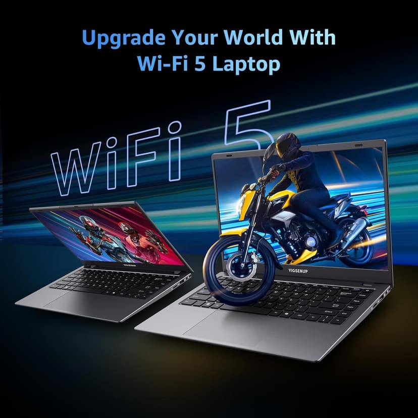 Laptop with MS Office Pro Plus 2024, 14 inch HD Display Laptop Computer, Quad-Core N5095 Up to 2.9 GHz, 8GB RAM 128GB SSD Laptops, 2.4G/5G WiFi, BT 5.0, USB 3.0, Webcam, Long Battery Life